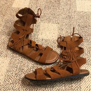 Minnetonka suede fringe gladiator Milos sandals.   New, never been worn!